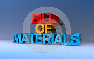 bill of materials on blue