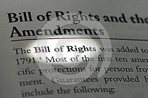 Bill of Rights lightened in a legal business law textbook