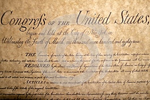 Bill of rights United states vintage document