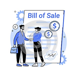 Bill of sale abstract concept vector illustration.