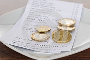 Bill And Tip On Plate