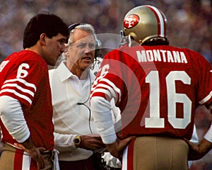 Bill Walsh and Joe Montana San Francisco 49ers