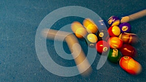 Billard balls on table