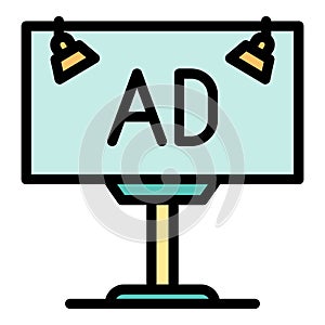 Billboard advertiser icon color outline vector