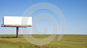 Billboard blank on a highway for advertisement, spring sunny day