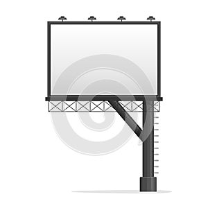 Billboard blank set. Empty billboard isolated on white background. City outdoor blank banner large format for advertise