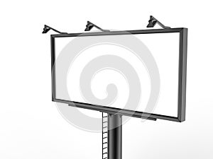 Billboard blank white for outdoor advertising poster or blank billboard advertisement mock up template .