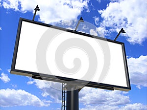 Billboard blank white for outdoor advertising poster or blank billboard advertisement mock up template .