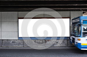 Billboard with Bus Passing