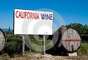 Billboard for California wine sales