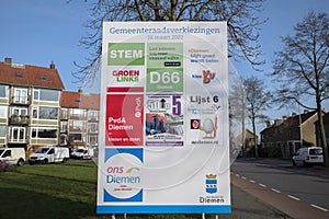 Billboard Elections At Diemen The Netherlands 2-3-2022