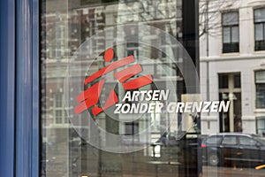 Billboard On Glass Of Artsen Zonder Grenzen At Amsterdam The Netherlands 2020