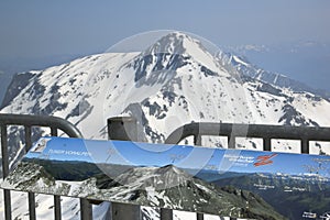 Billboard at the Hintertux Glacier in Austria