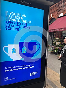 Billboard of HM Goverment in the street of London,UK