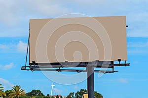 Billboard with an isolated monotonous gray fill, Blank for commercial inscriptions, symbols, signs, memes, information