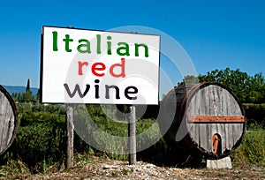 Billboard for Italian wine sales