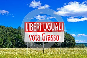 In the next elections save Italy, vote Liberi e Uguali - LeU - G photo