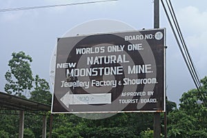 Billboard of Moonstone mine