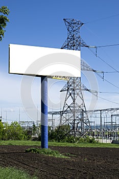 Billboard near power plant