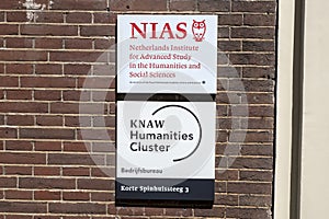 Billboard NIAS And KNAW At Amsterdam The Netherlands 22-4-2024
