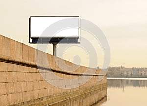 Billboard on quay.