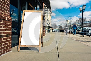 Billboard Rectangular White Mockup City Advertisement front a St