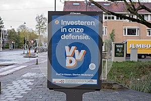 Billboard VVD Political Party At Amsterdam The Netherlands 26-10-2025