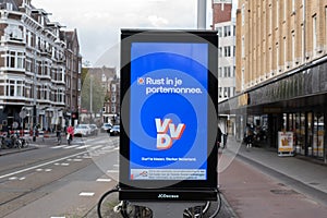 Billboard VVD Political Party At Amsterdam The Netherlands 28-10-2025