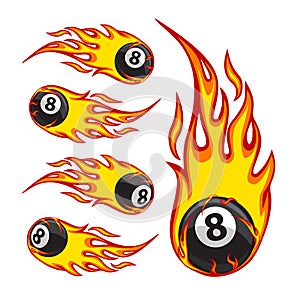 Billiard Ball 8 On Fire