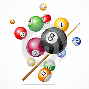 Billiard Ball Concept. Vector