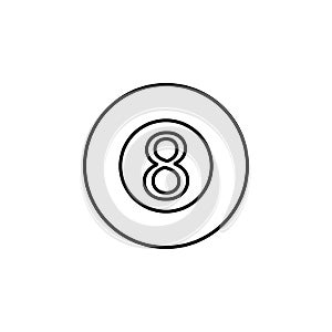 billiard ball eight icon. Element of simple icon for websites, web design, mobile app, info graphics. Thin line icon for website d