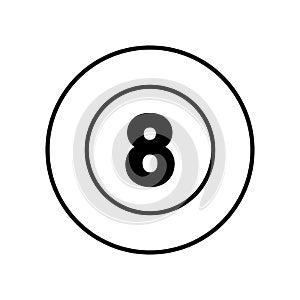 Billiard ball eight isolated icon