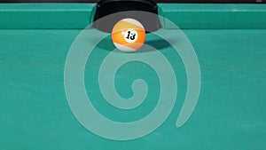 Billiard ball number thirteen get in the hole