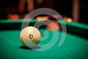 Billiard ball on the pool table