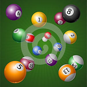 Billiard Balls Background. Vector