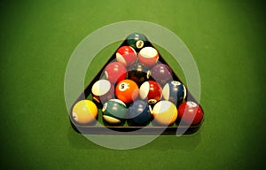 Billiard balls closeup