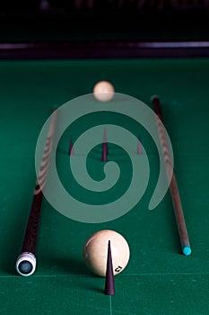 Billiard balls and cues