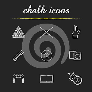 Billiard chalk icons set