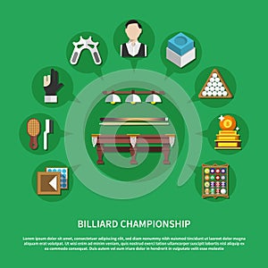 Billiard Championship Flat Composition