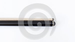 Billiard cues on a white background. Parts of a billiard cue close-up. Live photos of a billiard cue. The Art of Billiards in