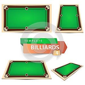 Billiard game template. Four items.