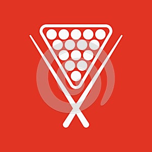 The billiard icon. Game symbol. Flat