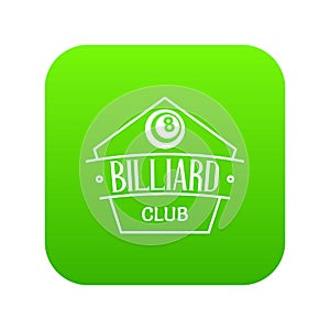 Billiard icon green vector