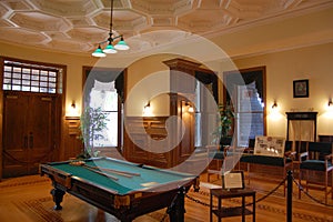 Billiard Room in Boldt Castle, NY, USA