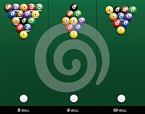 Billiard Starting Positions Eight Nine Ten Ball