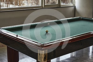 billiard table with ball degraded room pool winter