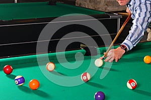 Billiard table with balls