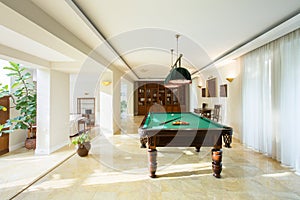 Billiard table in drawing room