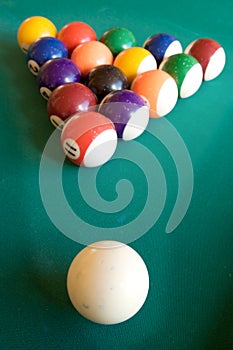 Billiard-table with fifteen balls photo