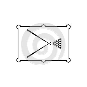 The billiard table icon. Game symbol.